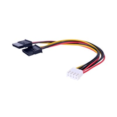 101-502-130|Cable Doble de Corriente SATA / Compatible con DVR ?s epcom y HIKVISION / 15 cm de Longitud