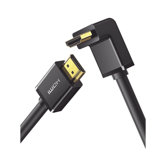 10173|Cable HDMI 2.0 en Angulo de 90?? / 2 m / 4K@60Hz / HDR / 3D / HEC (Canal Ethernet HDMI) / ARC (Canal de Retorno de Audio / CEC / 32 canales de Audio / HDCP 2.2 / Dolby Atmos / 18 Gbps / Blindaje M??ltiple