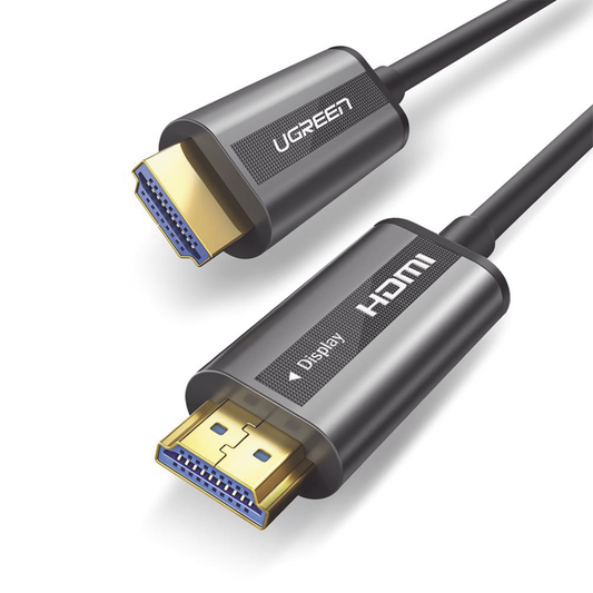 50217|Cable HDMI de 30 Metros por Fibra ?ôptica 4K@60Hz / Fibra de 4 n??cleos + Cobre esta??ado de 7 n??cleos / Compatible con HDMI 2.0 / Alta velocidad 18 Gbps / 3D / HDR / Caja de Aleacion Zinc / Premium