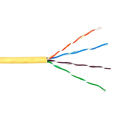 6360-1102/1000|Bobina de cable de 305 metros, UTP Cat6 Riser, de color Amarillo, UL, CMR, probado a 350 Mhz, para aplicaciones de CCTV / redes de datos/ IP megapixel / control rs485