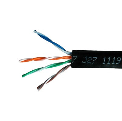 6360-2108/1000|Bobina de cable de 305 metros, UTP Cat6 RISER, de color Negro, UL, CMR SPNLS, probado a 350 Mhz, para aplicaciones de CCTV / redes de datos/ IP megapixel / control RS485, Aplicaci??n para intemperie.