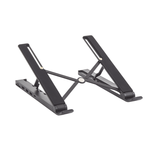 80551|Estaci??n de Acoplamiento (HUB) con Soporte para Laptop / 2 puertos USB 3.0 a 5Gbps / HDMI 4K@30Hz / Memoria SD + TF / Color Negro / 5 en 1