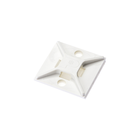 ABM2S-A-C|Montaje-Sujetador Para Cable de 4 Vías, con Adhesivo, 25.4 x 25.4mm (1in x 1in), Color Blanco, Uso en Interior, 1 pieza