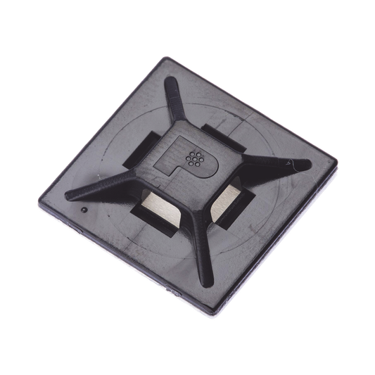 ABM2S-AT-C0|Montaje-Sujetador Para Cable de 4 vías, con Adhesivo Acrilico, 25.4 x 25.4mm (1in x 1in), Color Negro, Uso en Exterior, 1 pieza