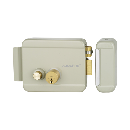 ACCESSRIMB|Cerradura Eléctrica con Botón de Salida/ Incluye Llave / Exterior / Derecha