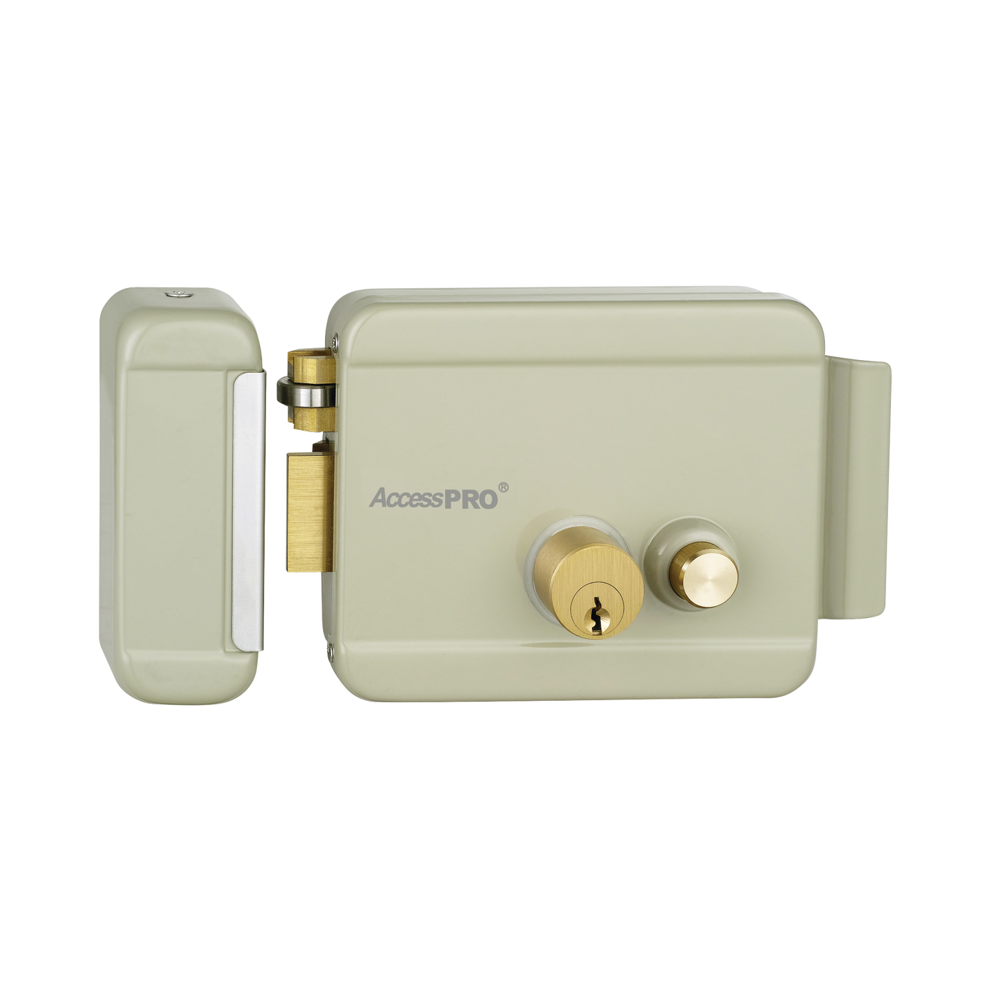 ACCESSRIMBL|Cerradura El?®ctrica con Bot??n de Salida / Incluye Llave / Exterior / Izquierda