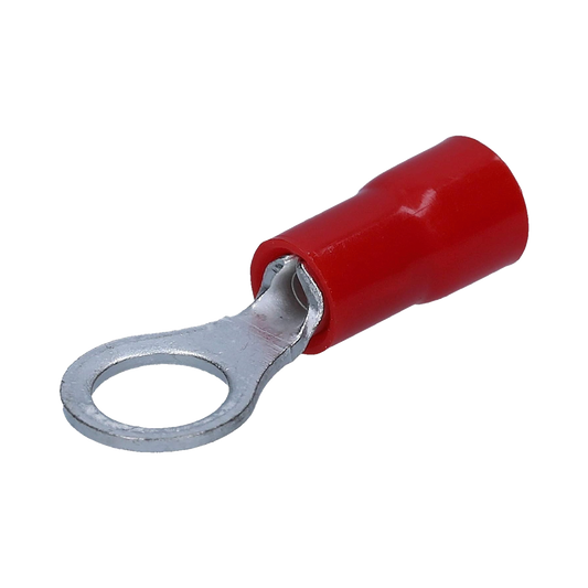 AE34150|Terminal tipo ojo / 1 /  4 " / 22 - 16 AWG / Rojo / Paquete de 25 piezas.