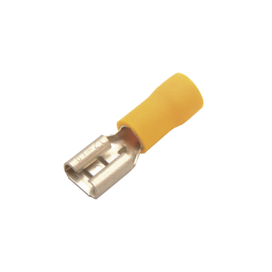 AE55096|Terminal tipo hembra aislada 0.250 / 12 - 10 AWG / Amarillo / Para bater?¡as con terminal F1 / Paquete de 25 piezas.