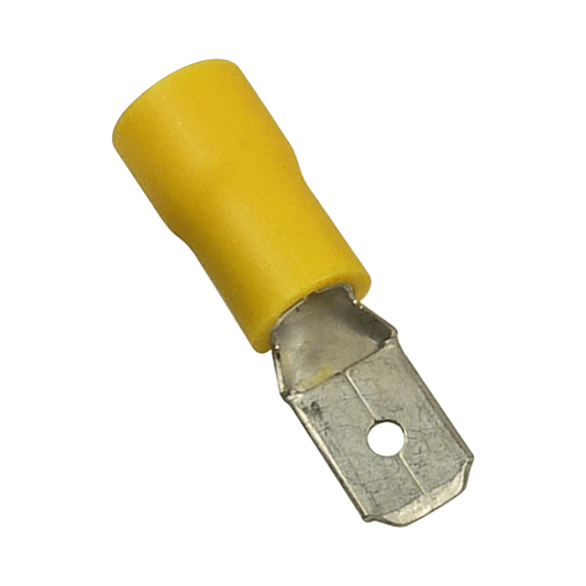 AE55121|Terminal tipo macho aislada / 12 - 10 AWG / Amarillo / Paquete de 25 piezas.