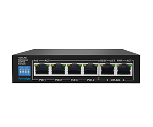 AI106 | Switch PoE AI de 6 puertos a 100Mbps Foredge