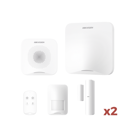 AXHOME-KIT-GSM|(AX HOME) KIT de Alarma AX HOME / Incluye: 1 Hub con batería de respaldo / 1 Llavero / 1 PIR / 2 Contactos Magnéticos / 1 Sirena / Wi-Fi / 3G/4G / Compatible con Hik-Connect P2P y Hik-Partner PRO