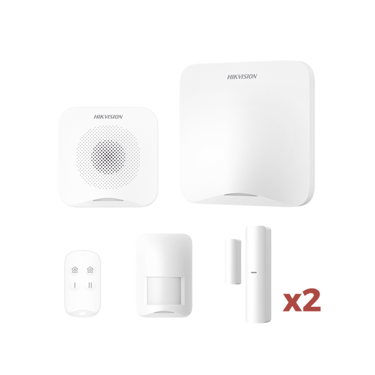 AXHOME-KIT-WIFI|(AX HOME) KIT de Alarma AX HOME / Incluye: 1 Hub con batería de respaldo / 1 Llavero / 1 PIR / 2 Contactos Magnéticos / 1 Sirena / Wi-Fi / Compatible con Hik-Connect P2P y Hik-Partner PRO