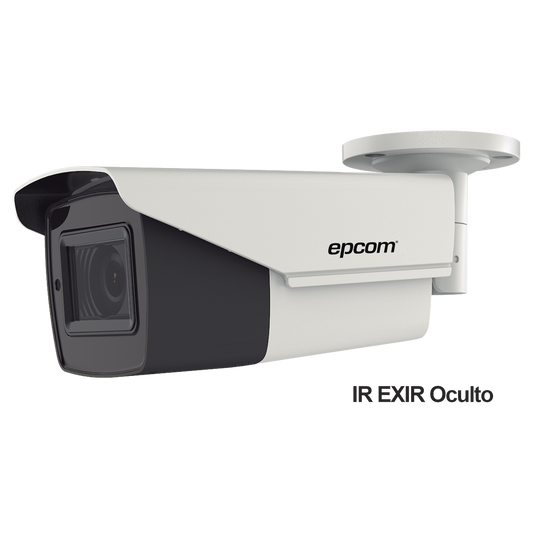 B4K-TURBO-Z|Bullet TURBOHD 4K (8Megapixeles) / Lente Mot. 2.7 a 13.5 mm / Potente IR EXIR de 80 mts / Exterior IP67 / 12 Vcc - 24 VCA / dWDR