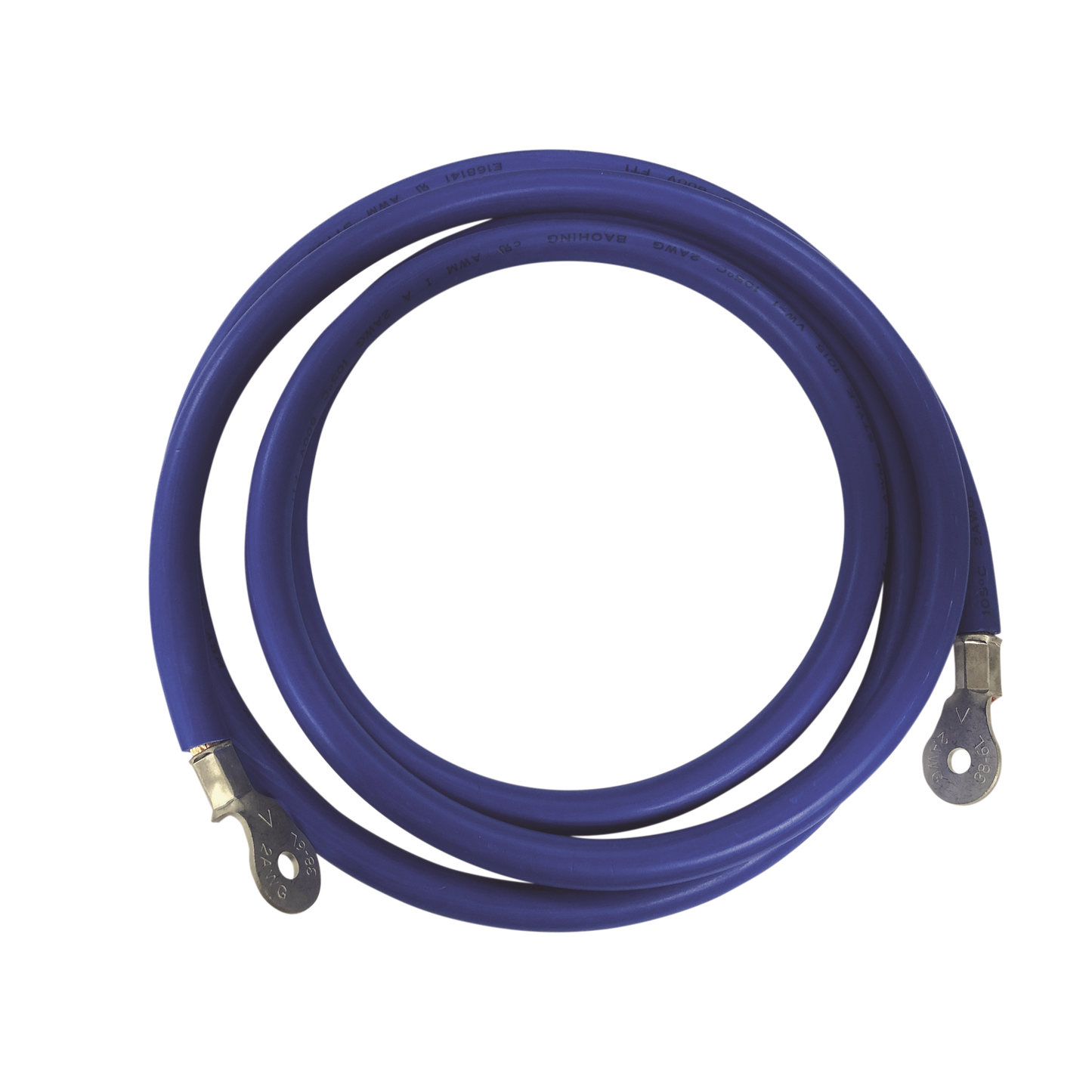 CBL-2AWG-2.2B|Cable para Baterías, 2.2 m Azul Calibre 2 AWG con Terminales de Ojo en Ambos Extremos