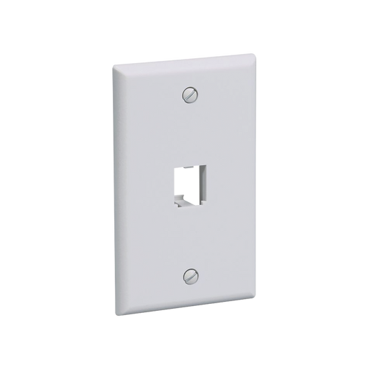 CFP1WH|Placa de Pared Vertical Clásica, Salida Para 1 Puerto Mini-Com, Color Blanco