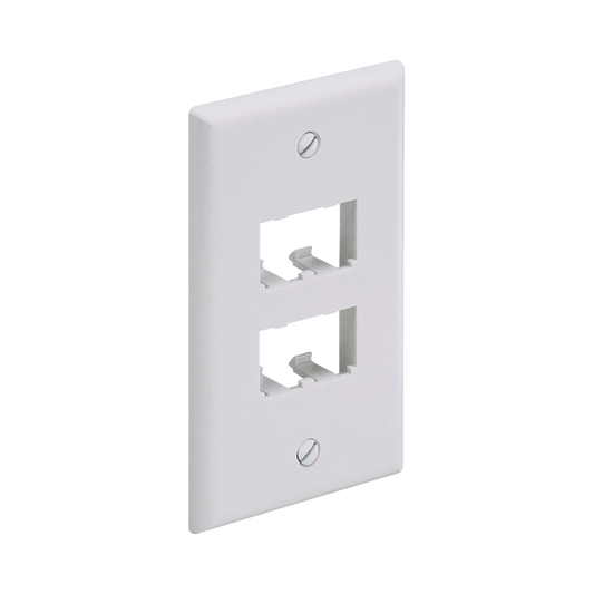 CFP4IW|Placa de Pared Vertical Clásica, Salida Para 4 Puertos Mini-Com, Color Blanco Mate