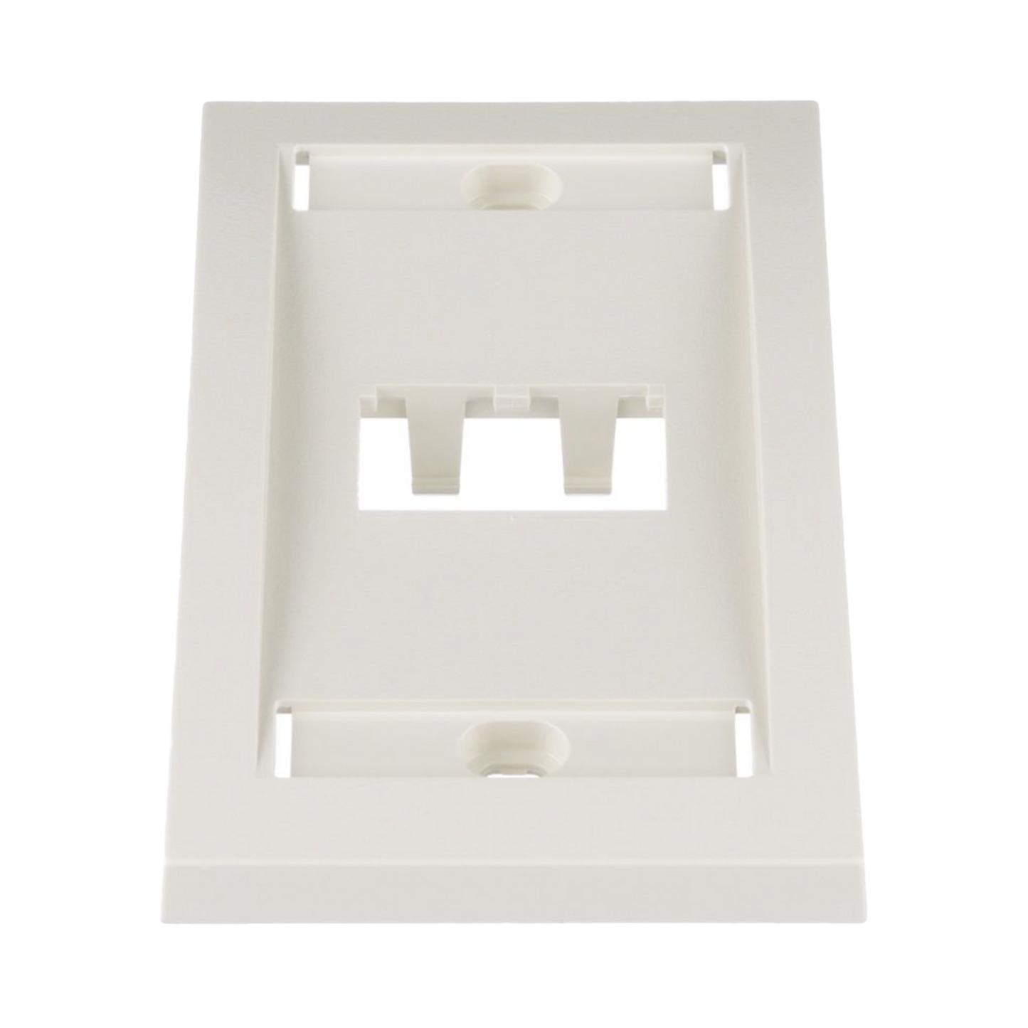 CFPE2IWY|Placa de Pared Vertical Ejecutiva, Salida Para 2 Puertos Mini-Com, Con Espacios Para Etiquetas, Color Blanco Mate