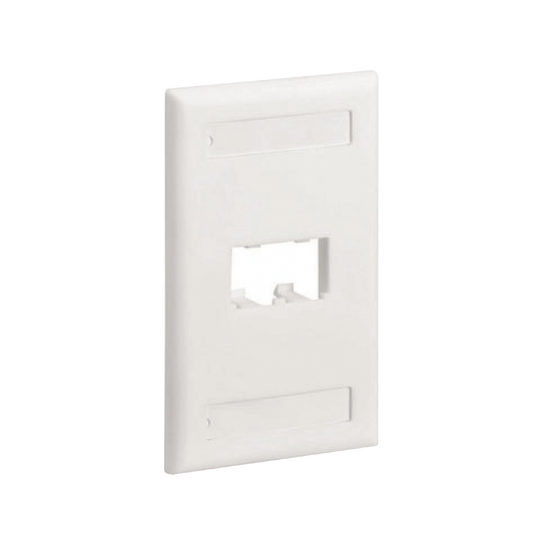 CFPL2WHY|Placa de Pared Vertical Clásica, Salida Para 2 Puertos Mini-Com, Con Espacios Para Etiquetas, Color Blanco