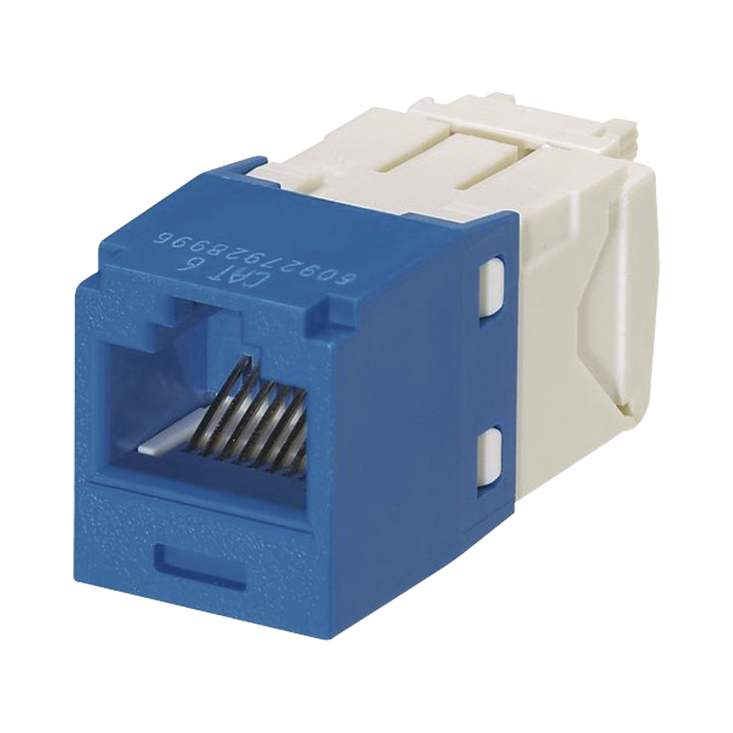 CJ688TGBU|Conector Jack RJ45 Estilo TG, Mini-Com, Categoría 6, de 8 posiciones y 8 cables, Color Azul