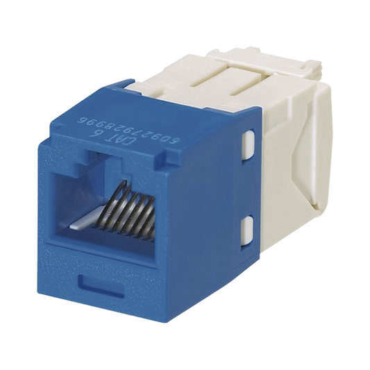 CJ688TGBU|Conector Jack RJ45 Estilo TG, Mini-Com, Categor?¡a 6, de 8 posiciones y 8 cables, Color Azul