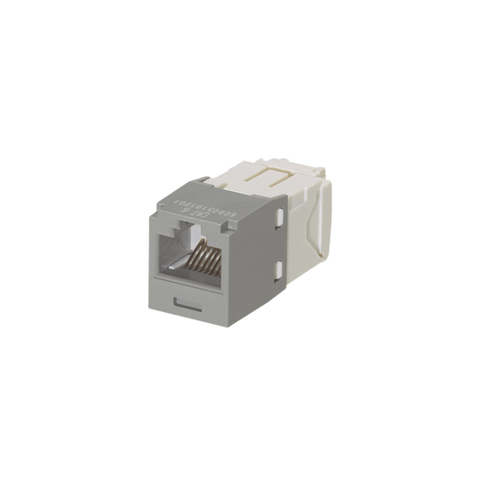 CJ688TGIG|Conector Jack RJ45 Estilo TG, Mini-Com, Categor?¡a 6, de 8 posiciones y 8 cables, Color Gris