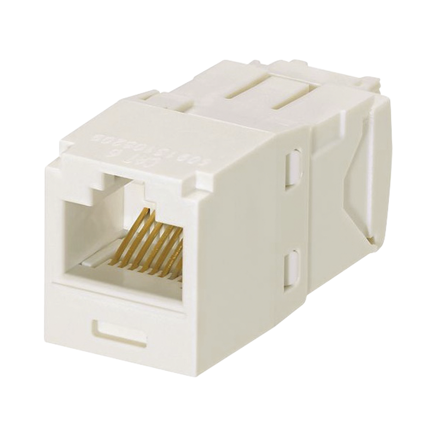 CJ688TGIW|Conector Jack RJ45 Estilo TG, Mini-Com, Categoría 6, de 8 posiciones y 8 cables, Color Blanco Mate
