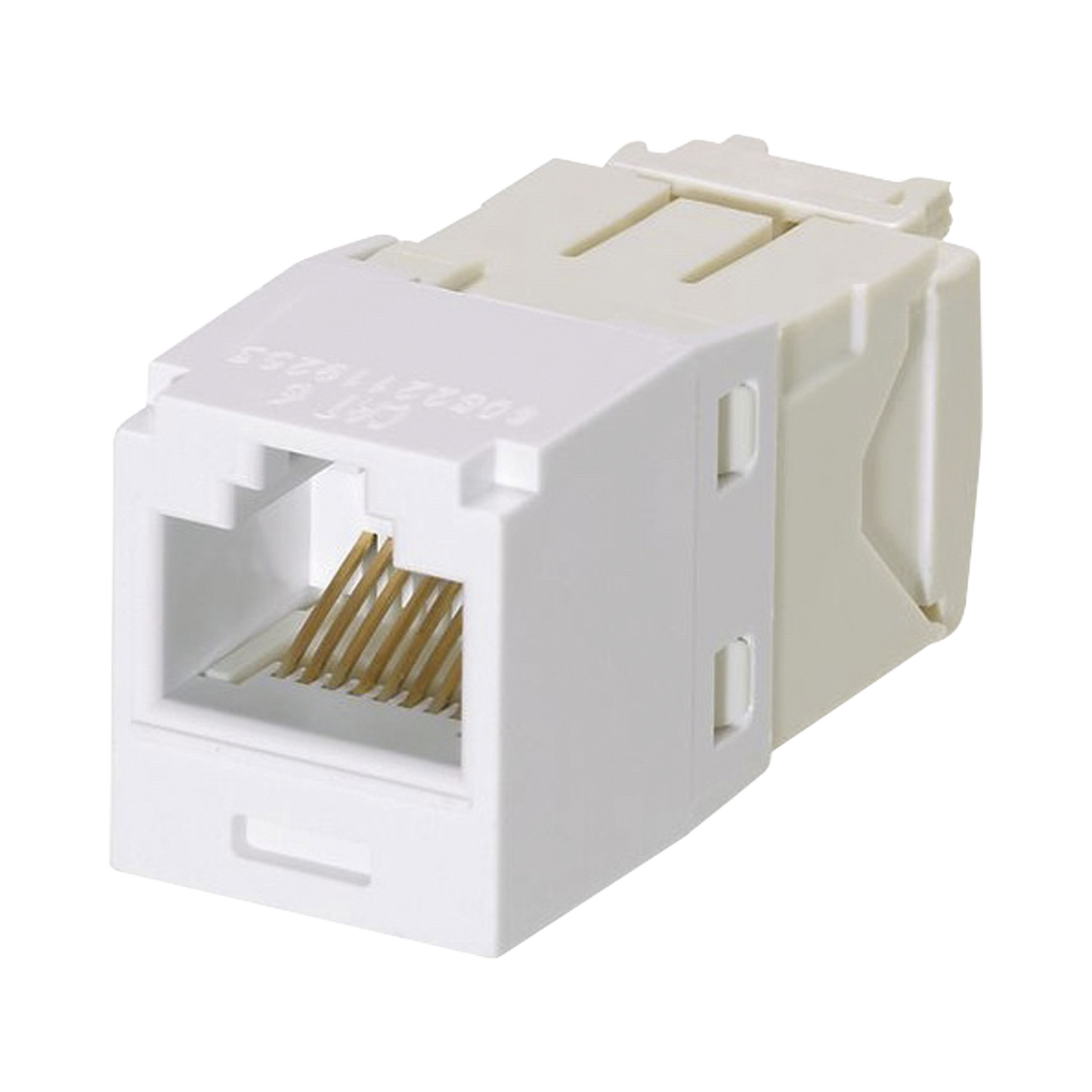 CJ688TGWH|Conector Jack RJ45 Estilo TG, Mini-Com, Categoría 6, de 8 posiciones y 8 cables, Color Blanco