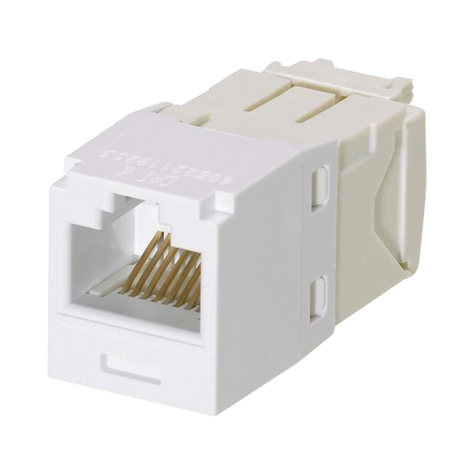 CJ688TGWH|Conector Jack RJ45 Estilo TG, Mini-Com, Categor?¡a 6, de 8 posiciones y 8 cables, Color Blanco