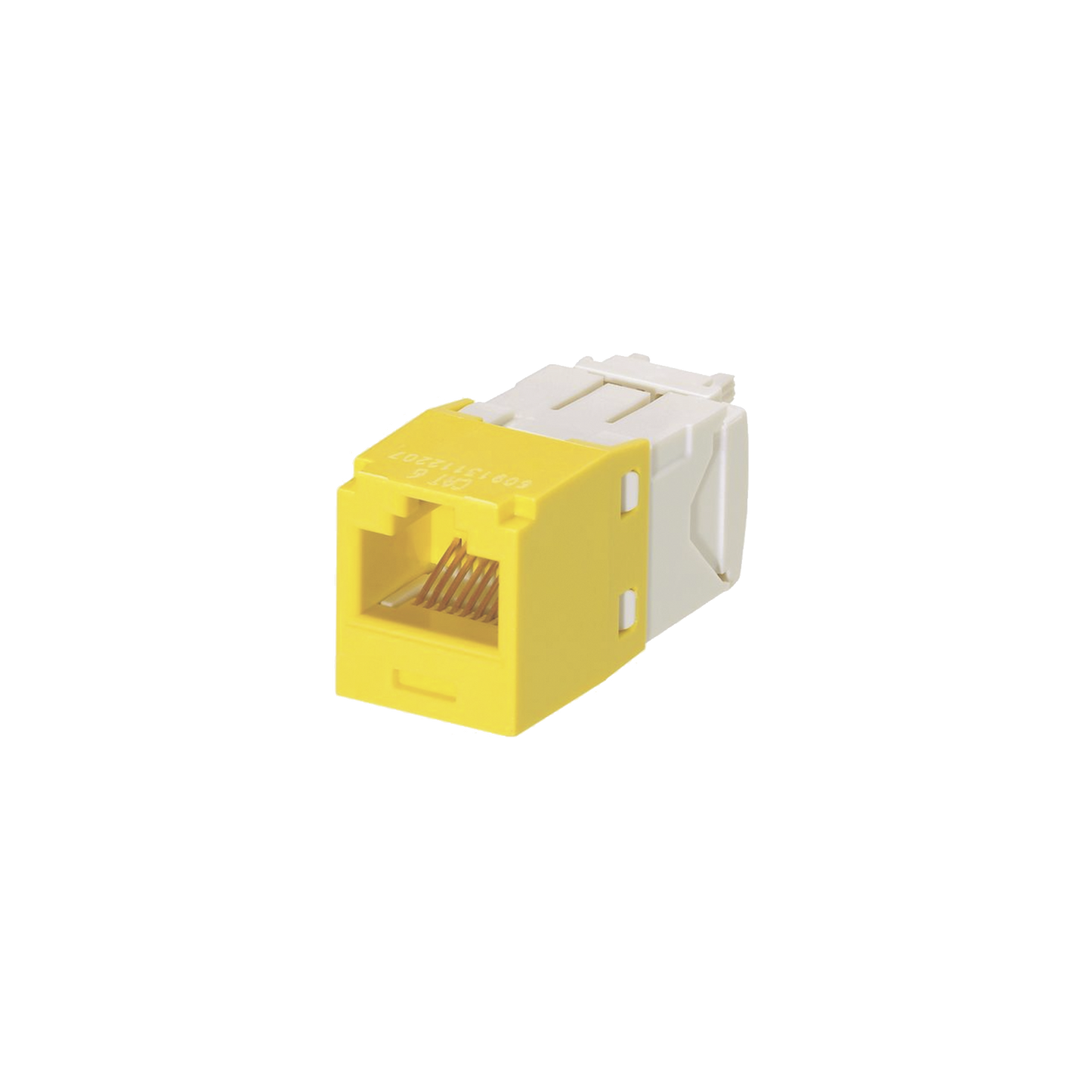 CJ688TGYL|Conector Jack RJ45 Estilo TG, Mini-Com, Categoría 6, de 8 posiciones y 8 cables, Color Amarillo