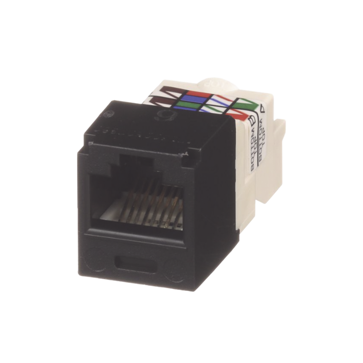 CJ688TPBL|Conector Jack RJ45 Estilo TP, Mini-Com, Categoría 6, de 8 posiciones y 8 cables, Color Negro