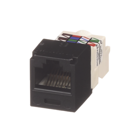 CJ688TPBL|Conector Jack RJ45 Estilo TP, Mini-Com, Categor?¡a 6, de 8 posiciones y 8 cables, Color Negro