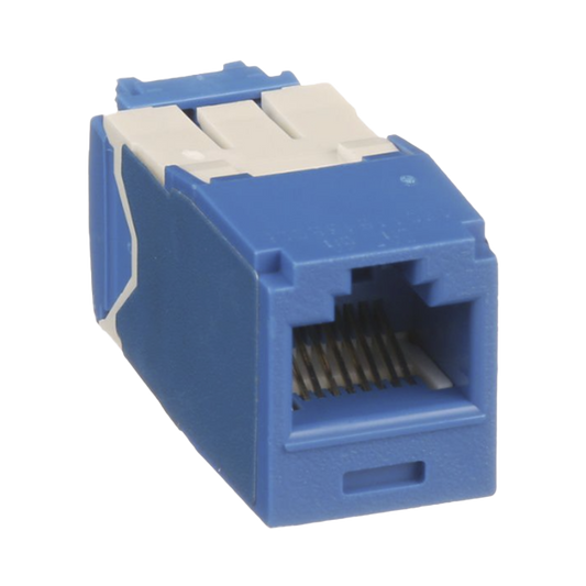CJ6X88TGBU|Conector Jack RJ45 Estilo TG, Mini-Com, Categoría 6A, de 8 posiciones y 8 cables, Color Azul