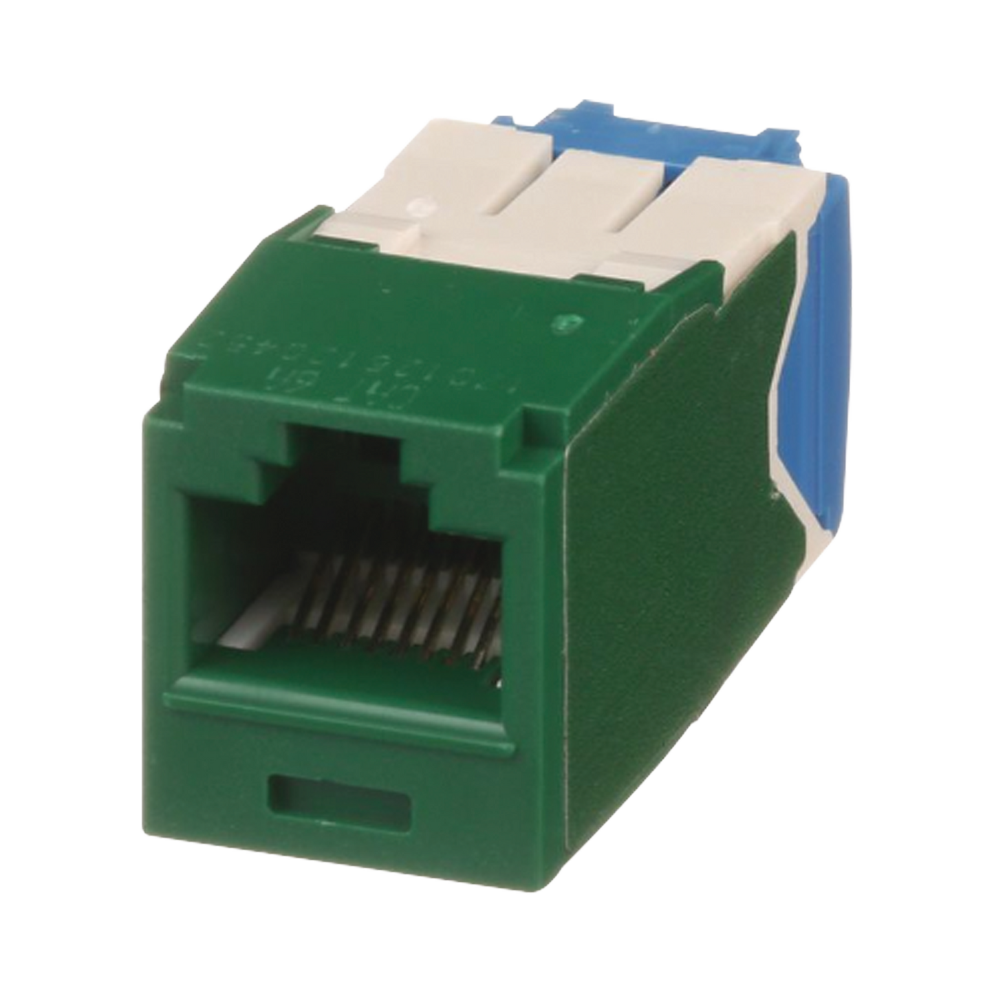 CJ6X88TGGR|Conector Jack RJ45 Estilo TG, Mini-Com, Categoría 6A, de 8 posiciones y 8 cables, Color Verde