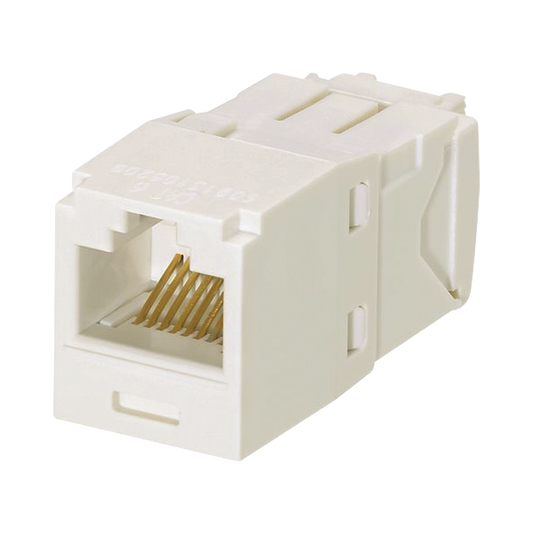 CJ6X88TGIW|Conector Jack RJ45 Estilo TG, Mini-Com, Categor?¡a 6A, de 8 posiciones y 8 cables, Color Blanco Mate
