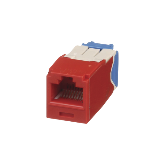 CJ6X88TGRD|Conector Jack RJ45 Estilo TG, Mini-Com, Categor?¡a 6A, de 8 posiciones y 8 cables, Color Rojo