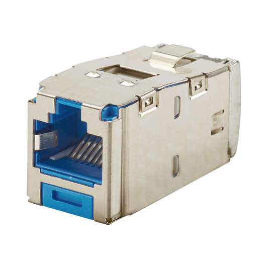 CJS6X88TGBUY|Conector Jack RJ45 Blindado, Estilo TG, Mini-Com, Categor?¡a 6A, de 8 posiciones y 8 cables, Color Azul