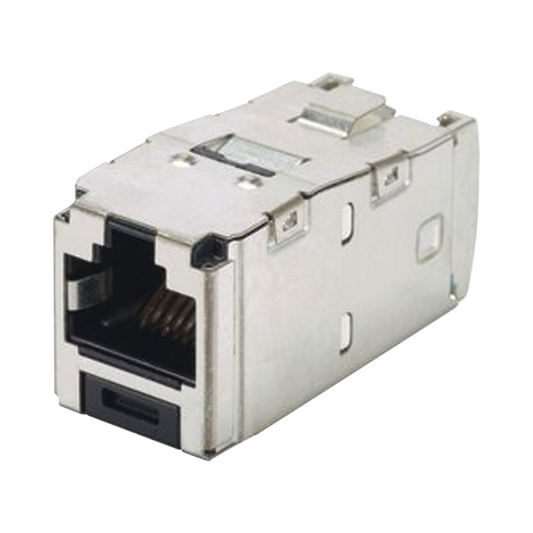 CJS6X88TGY|Conector Jack RJ45 Blindado, Estilo TG, Mini-Com, Categoría 6A, de 8 posiciones y 8 cables, Color Negro