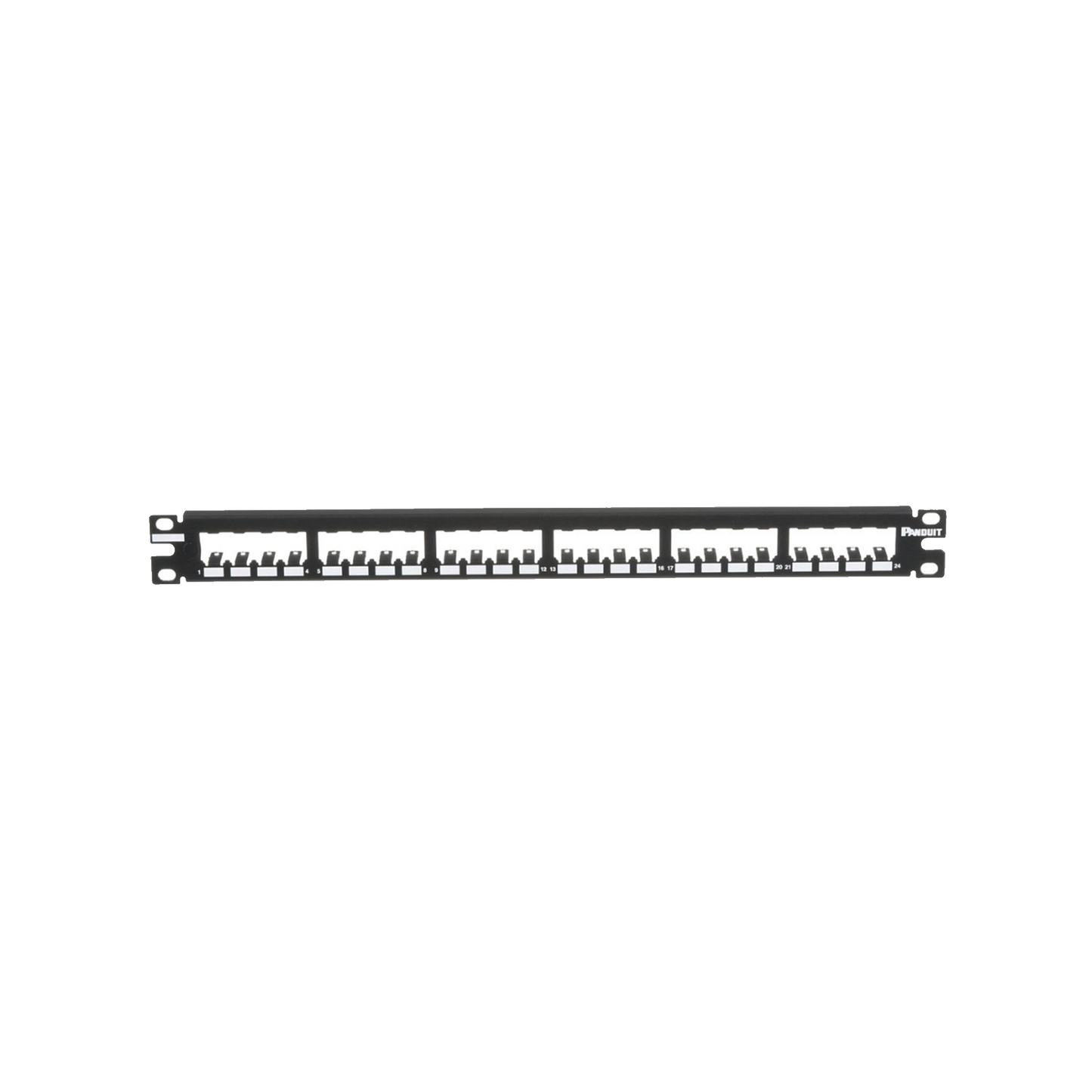 CP24BLY|Panel de Parcheo Modular Mini-Com (Sin Conectores), Plano, Totalmente Blindado, de 24 puertos, 1UR