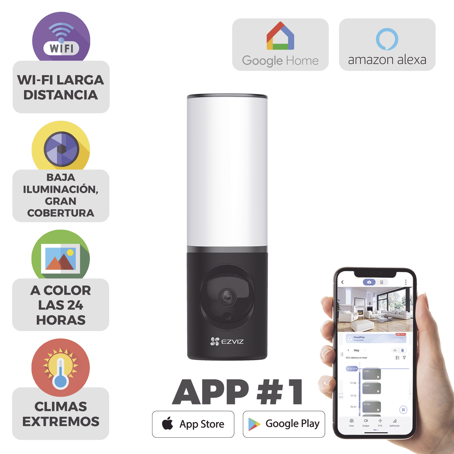 CS-LC3|C?ímara IP 4 Megap?¡xel / Wi-Fi / Lampara Integrada / Audio de dos v?¡as / Im?ígen Nocturna a Color / Detecci??n Humana / Audios Personalizables / Almacena en Memoria Interna / Uso Exterior con Protecci??n