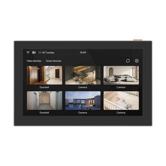CS-SD7|Pantalla Inalámbrica / Con Batería Recargable 4600mAh / Wi-Fi / Ideal Para Escritoio o Pared / Vista en Vivo de Cámaras EZVIZ / Compatible con Videoportero CS-HP7 para ver Cámara y Apertura Remota / Audio de Dos Vías