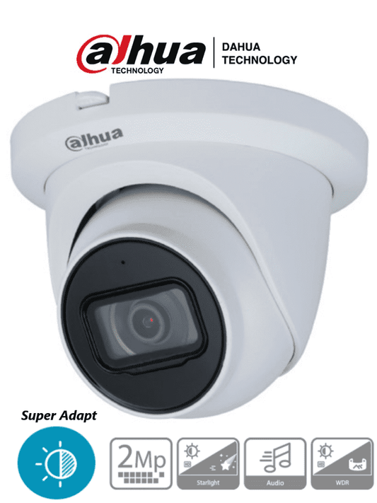 DAHUA HAC-HDW1231TMQ-A - Camara Domo 1080p Super Adapt/ Lente de 2.8mm/ 107 Grados de Apertura/ Microfono Integrado/ IR de 60 mts/ WDR Real de 130 dB/ IP67/ Metal en Domo y Cubierta/ Instalaci??n R?ípida/ Soporta: CVI/CVBS/AHD/TVI/