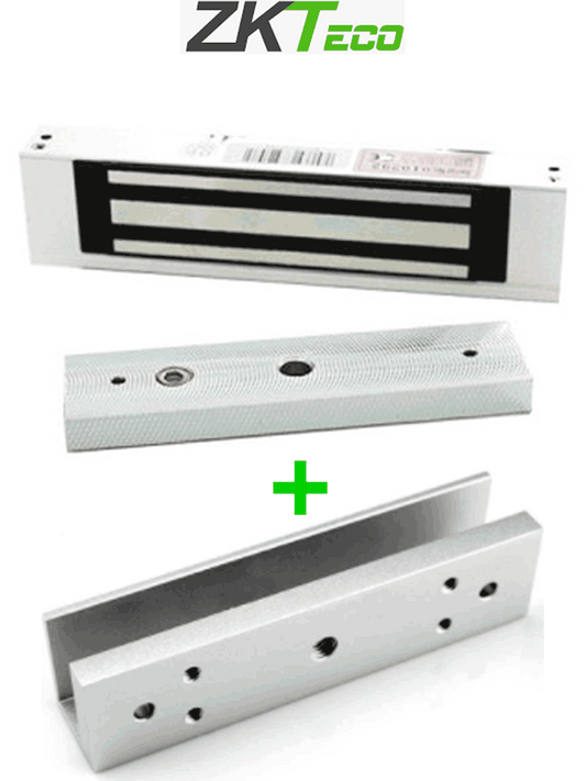 ZKTECO LMB120SU - Paquete de contrachapa magn?®tica de 120 Kg incluye soporte de fijaci??n en U para instalaci??n en puertas de vidrio o cristal templado