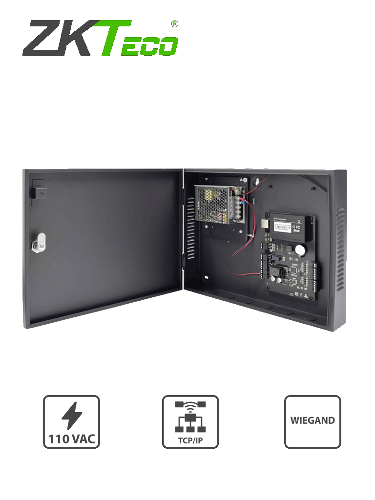 ZKTECO C3100B - Control de Acceso Profesional para 1 Puerta / Gabinete y Fuente / Sin Biometr?¡a / F?ícil Administraci??n con Software ZKAccess 3.5