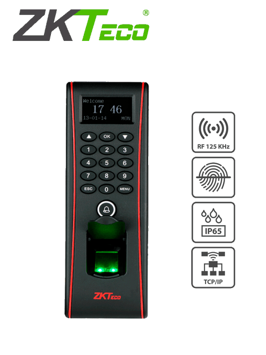 ZKTECO TF1700 - Control de Acceso Exterior de Huella, Tarjeta y Contrase??a / Soporta 3000 Huellas / 10000 Tarjetas RFID 125 khz / Almacena 30000 Registros / Conexi??n TCPIP / USB / Compatible con Software ZK Access 3.5 - ISTEN