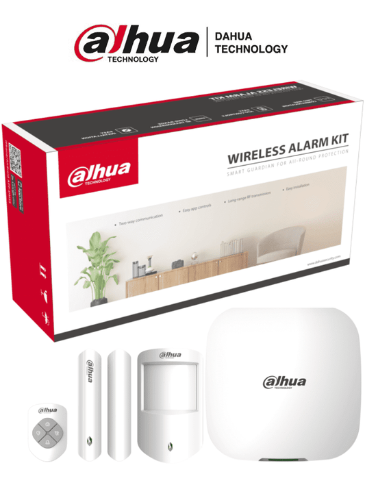 DAHUA DHI-ART-ARC3000H-03-FW2 - Kit Alarma Inal?ímbrico con Conexi??n 4G, Wifi, Ethernet/Monitoreo por APP/Incluye Panel Ethernet, WiFi, 3G, 4G (Dual SIM); 1 Sensor de Movimiento; 1 Contacto Magn?®tico; Un Control Remoto/ #AlarmasDahua