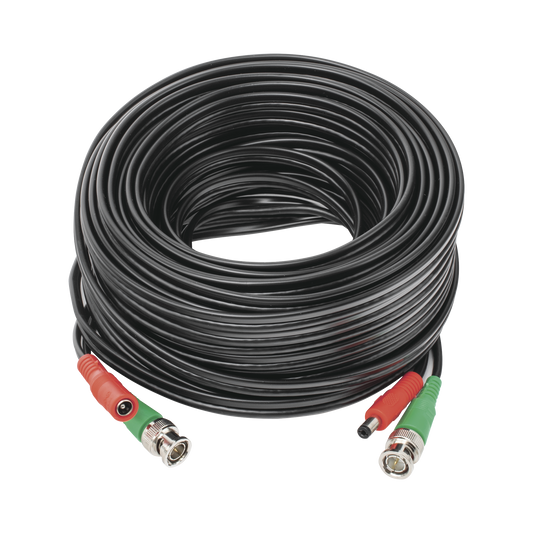 DIY-20M-HD|Cable coaxial ( BNC RG59 ) + Alimentación / SIAMÉS / 20 Metros / 100 % COBRE / Para Cámaras 4K  / Uso interior y exterior