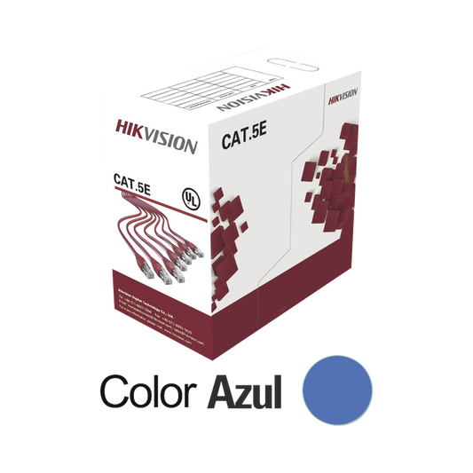 DS-1LN5E-SB|Bobina de Cable UTP 305 Metros / Cat5E (24 AWG) / Color Azul / PVC (CM) / Uso en Interior / 100% Cobre / Aplicaciones de CCTV y Redes de Datos