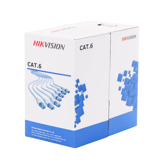 DS-1LN6-UE-WB|Bobina de Cable de 305 m (1000 ft) Cat 6 / 100% Cobre / Color Azul / Uso en Interior / PVC