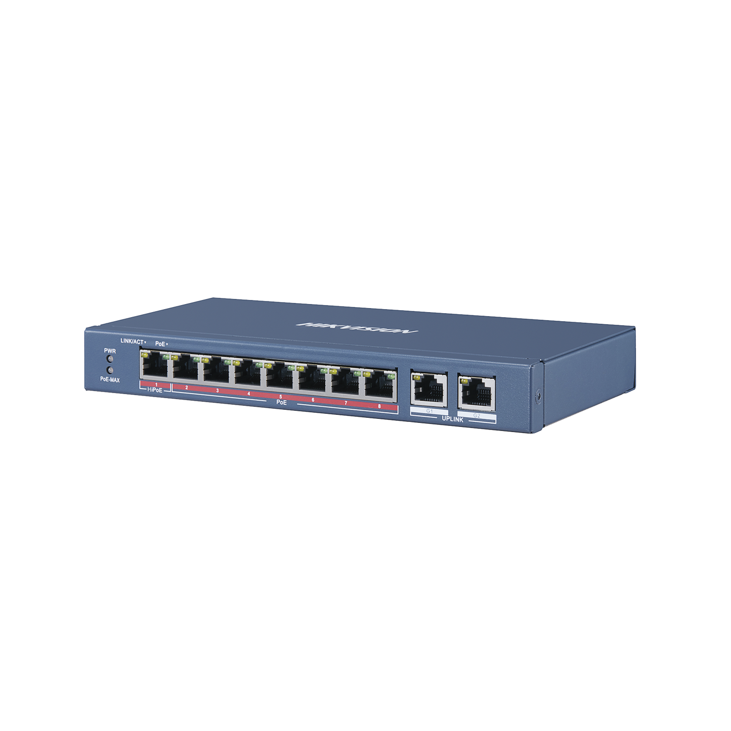 DS-3E0310HP-E|Switch PoE+ / No Administrable / 7 Puertos 10/100 Mbps PoE+(30 W) / 1 Puerto 100 Mbps PoE++ (60 W) / 2 Puertos 10/100/1000 Mbps / PoE hasta 250 metros / 110 W