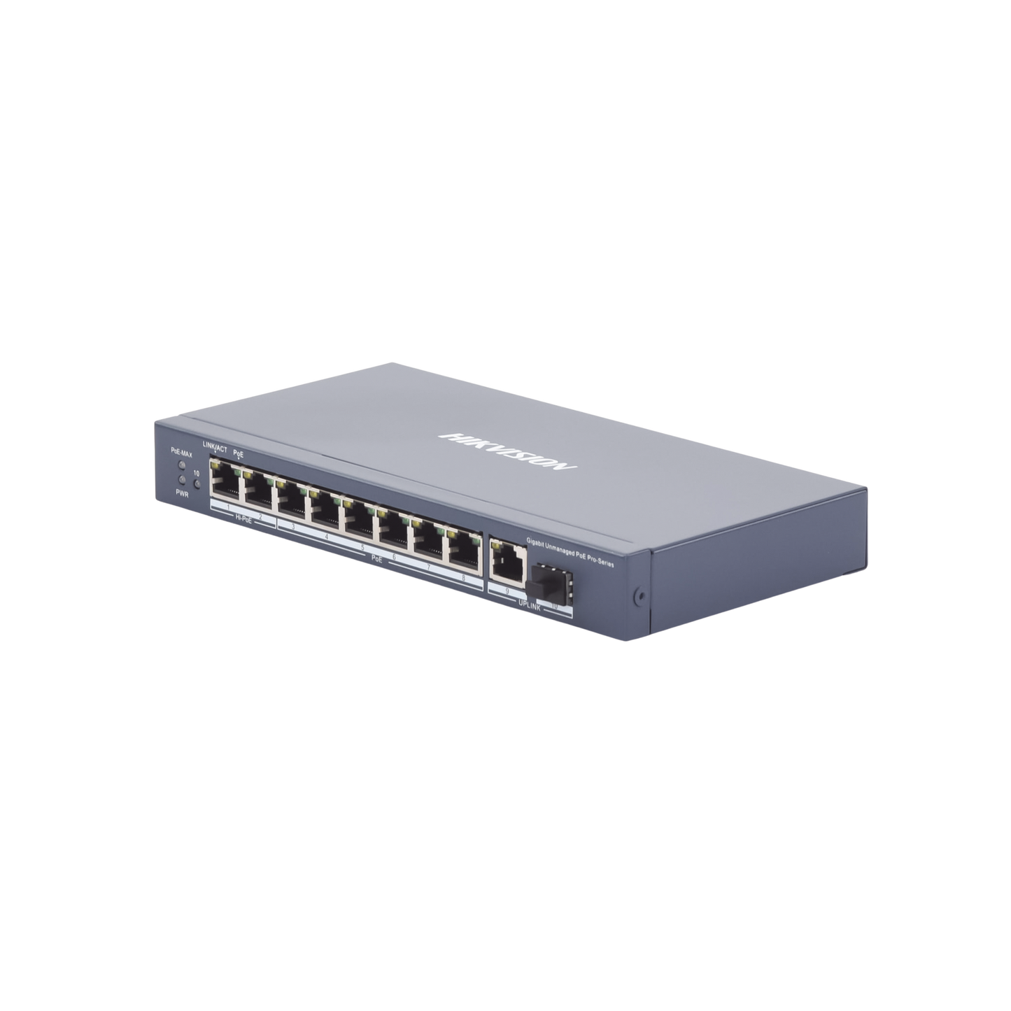 DS-3E0510HP-E|Switch PoE+ / No Administrable / 6 Puertos 10/100 Mbps PoE+ / 2 Puertos 10/100 PoE++(90 W) / 1 Puerto 10/100/1000 Uplink + 1 puerto SFP / PoE hasta 250 metros / 110 W